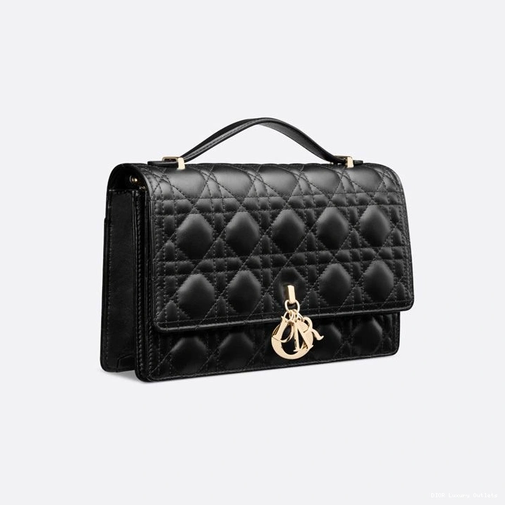 Cheap Top Bag Miss Lambskin Dior Small Black Handle Cannage 0713 Luxury